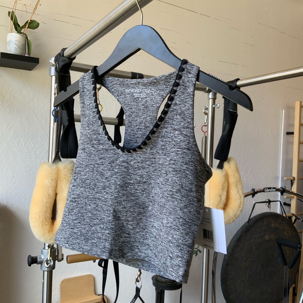 Grey crop top sports bra